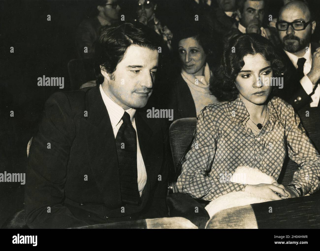 Italian actor Christian De Sica and wife Silvia Verdone, 1970s Stock Photo