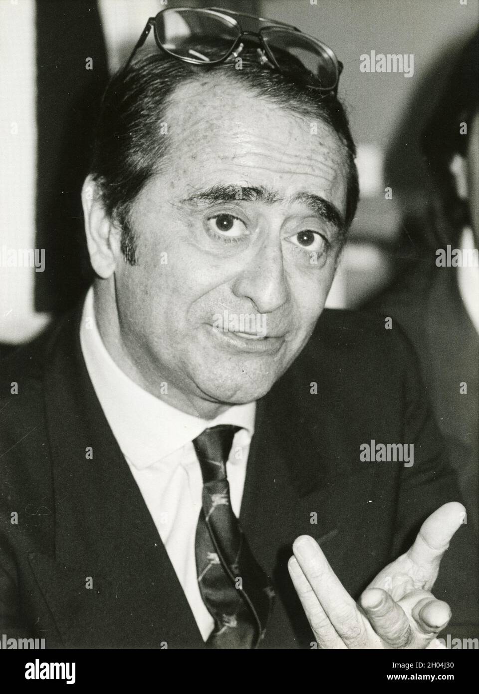 Italian screenwriter and TV producer Enzo Trapani, 1980s Stock Photo