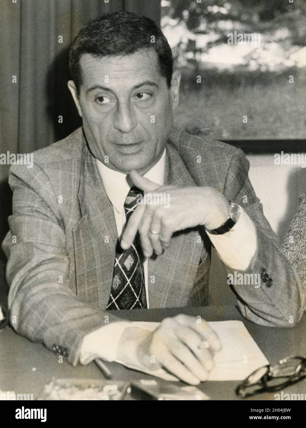 Italian political scientist and constitutionalist Giovanni Sartori, 1980s Stock Photo