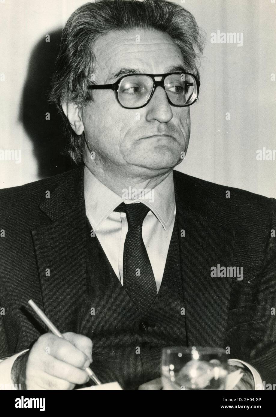 Italian politician, partisan and journalist Aldo Tortorella, 1980s Stock Photo