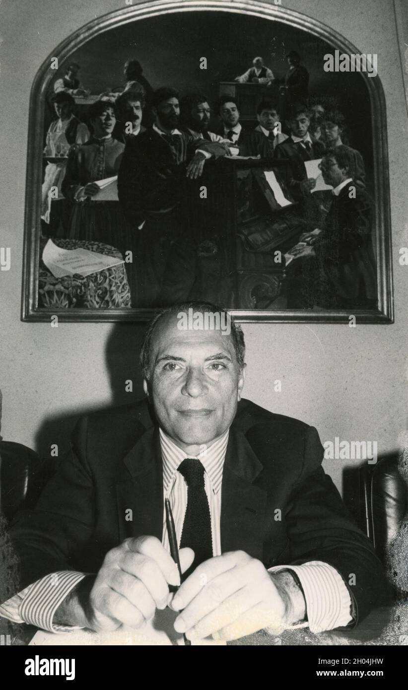Italian politician and journalist Enrico Manca, 1980s Stock Photo
