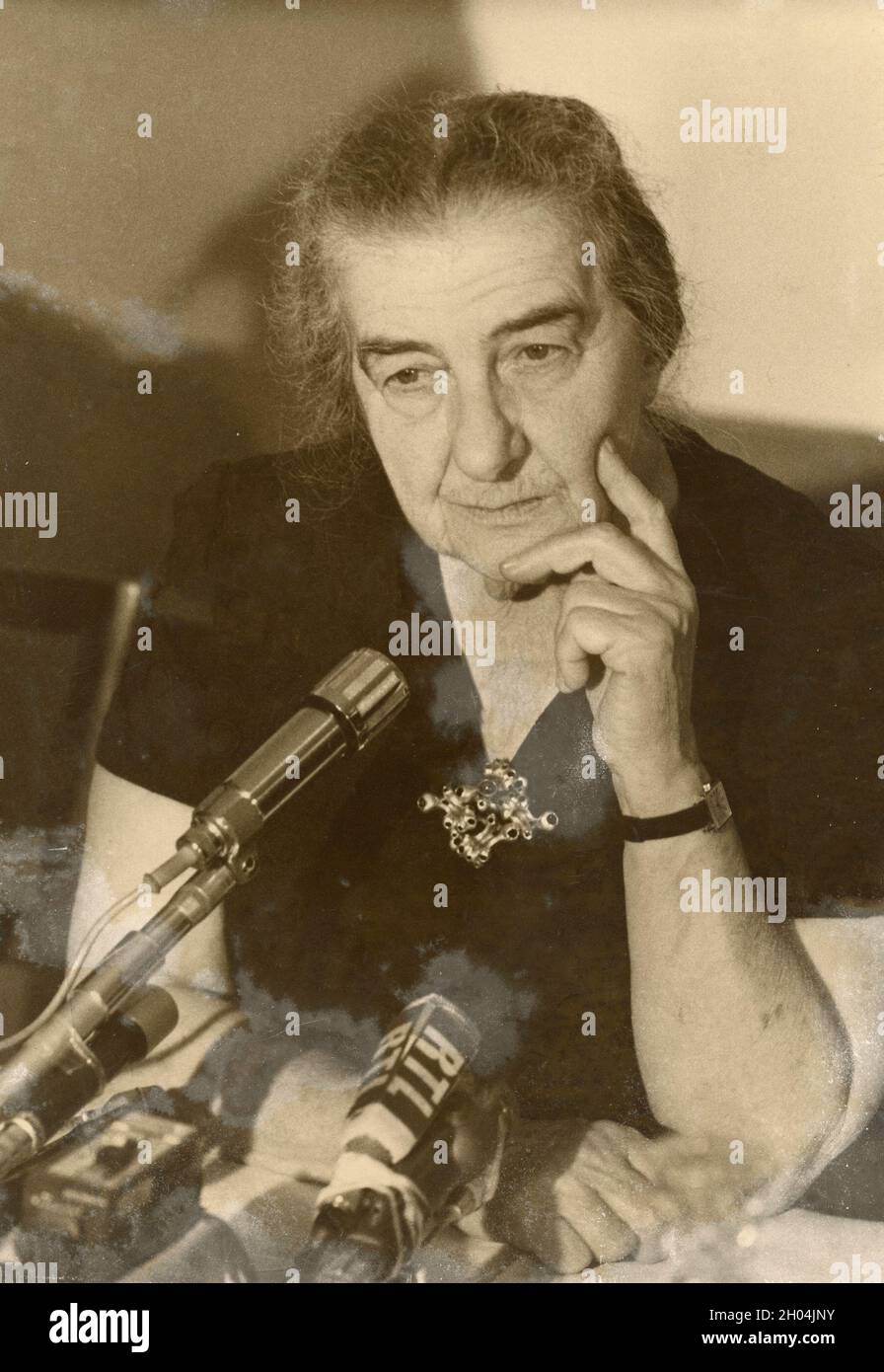 Israeli politician and Prime Minister Golda Meir, 1970s Stock Photo