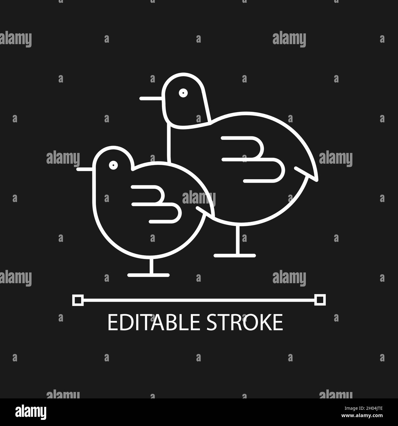 Chicks linear icon for dark theme Stock Vector