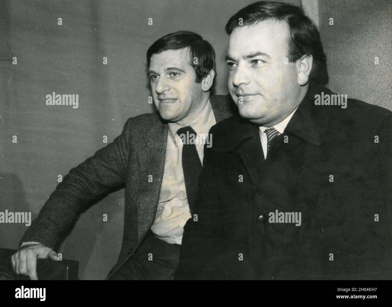 Italian politicians  Sergio Benvenuto and Domenico Pinto, 1980s Stock Photo