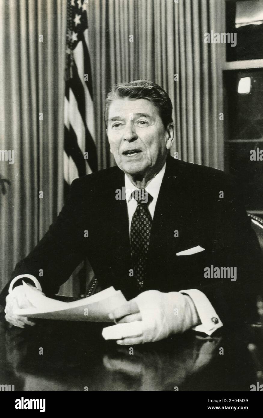 US President Ronald Reagan, 1980s Stock Photo