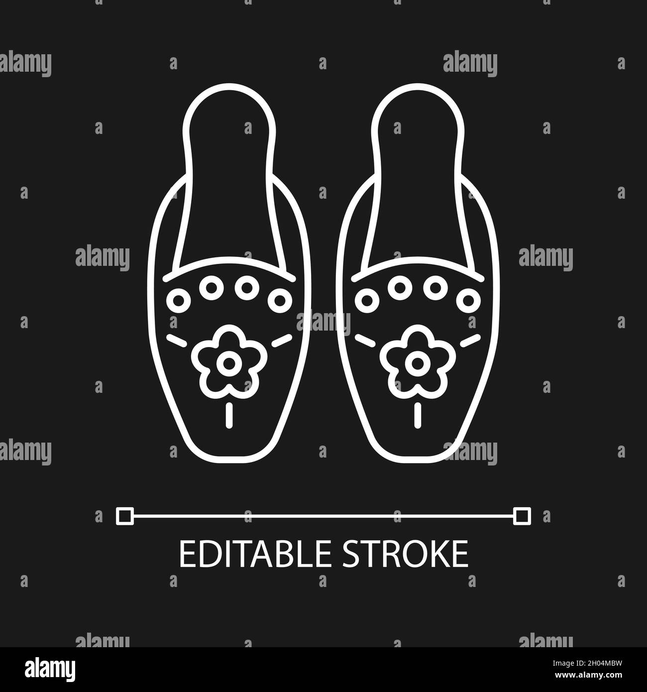 Traditional beadwork white linear icon for dark theme Stock Vector ...