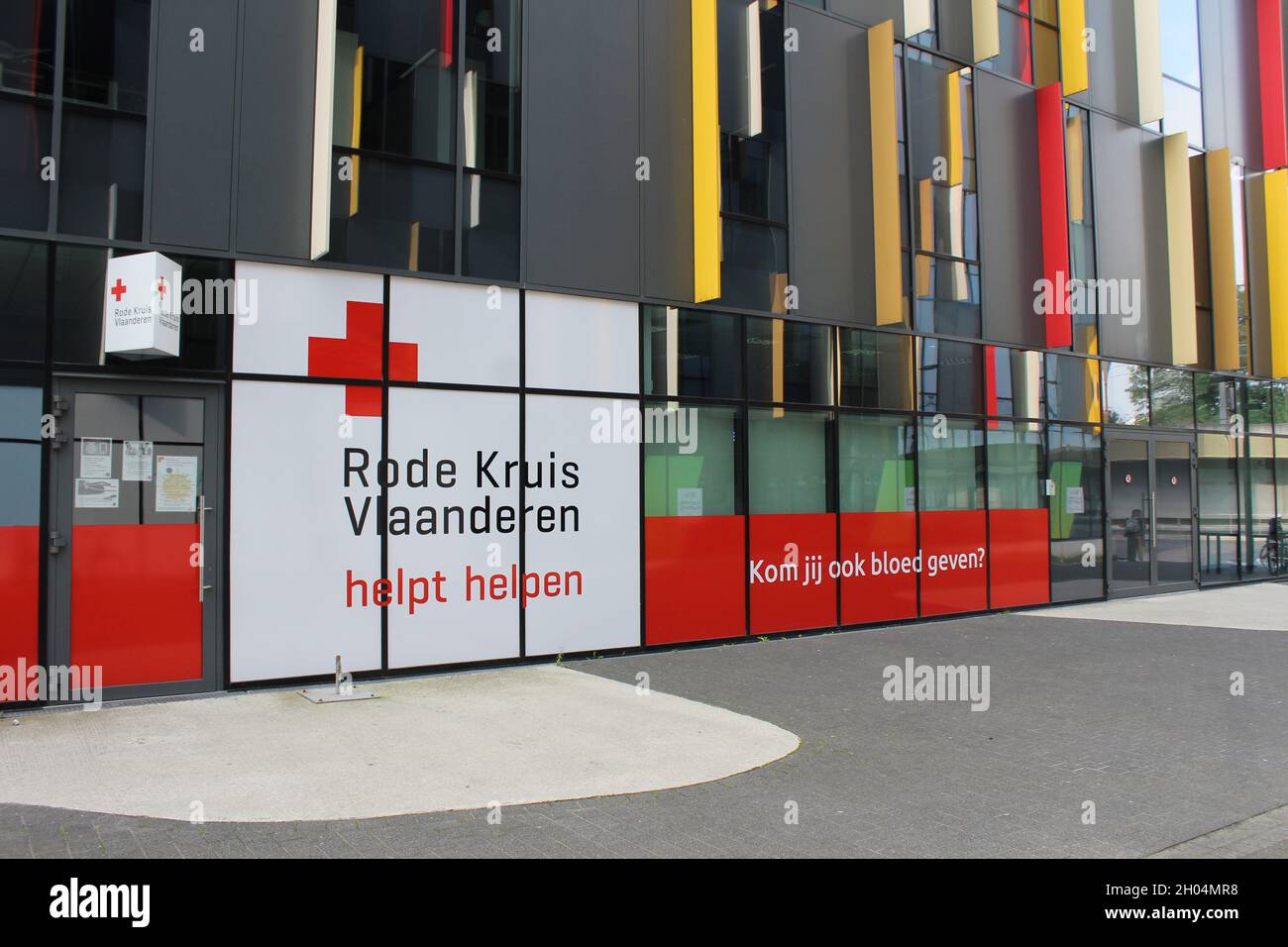 AALST, BELGIUM, 10 OCTOBER 2021: Exterior view of a Flemish Red Cross help center in Flanders. The Flemish Red Cross is a voluntary organisation and p Stock Photo