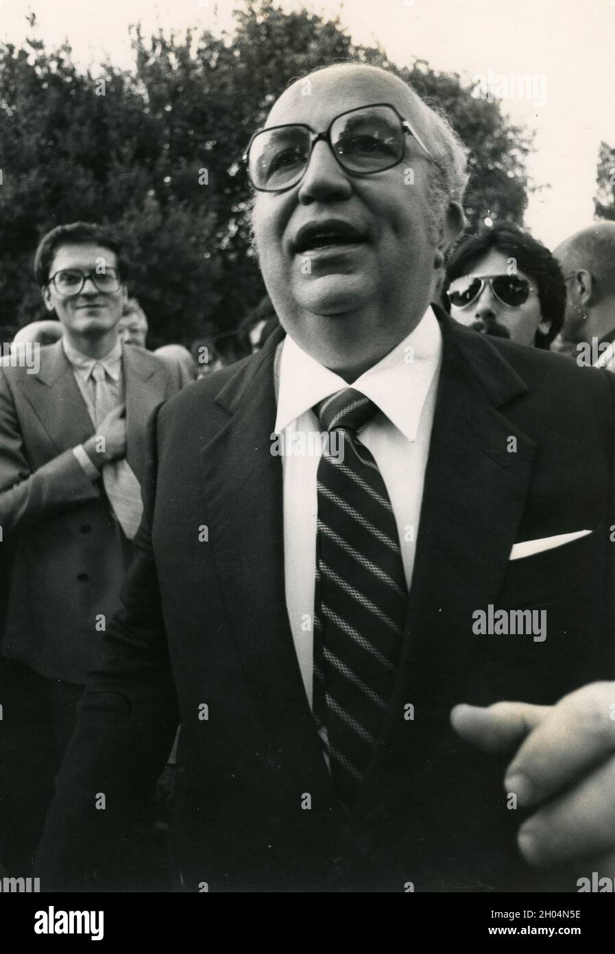 Italian politician and statesman Giovanni Spadolini, 1980s Stock Photo