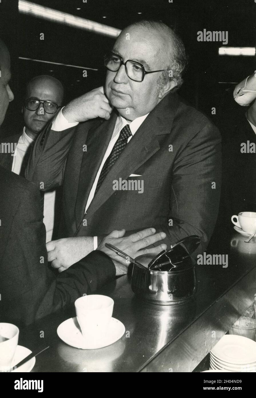 Italian politician and statesman Giovanni Spadolini, 1980s Stock Photo