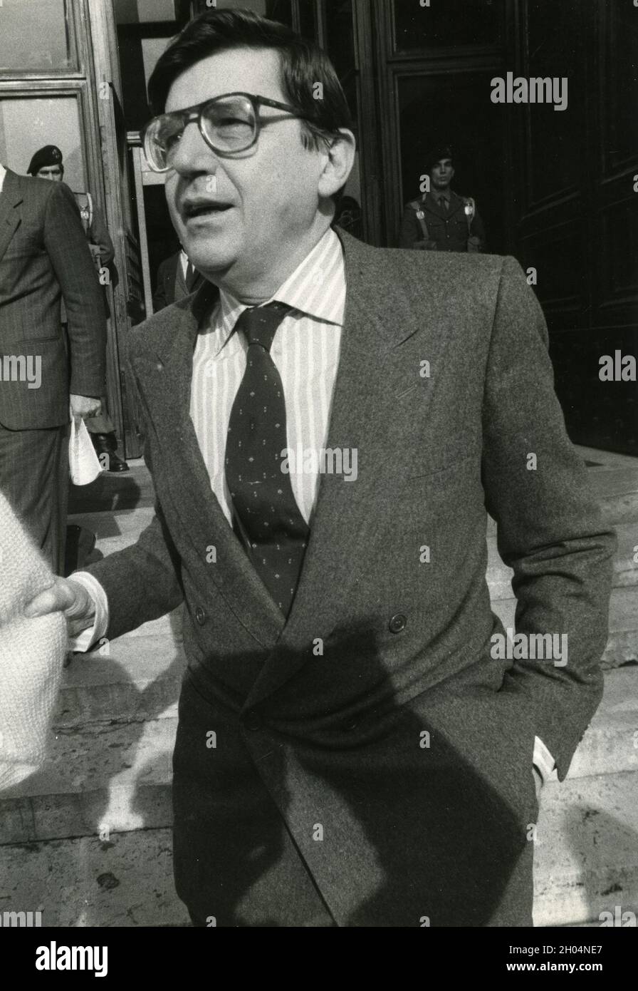 Italian politician and Minister Vincenzo Scotti, 1980s Stock Photo