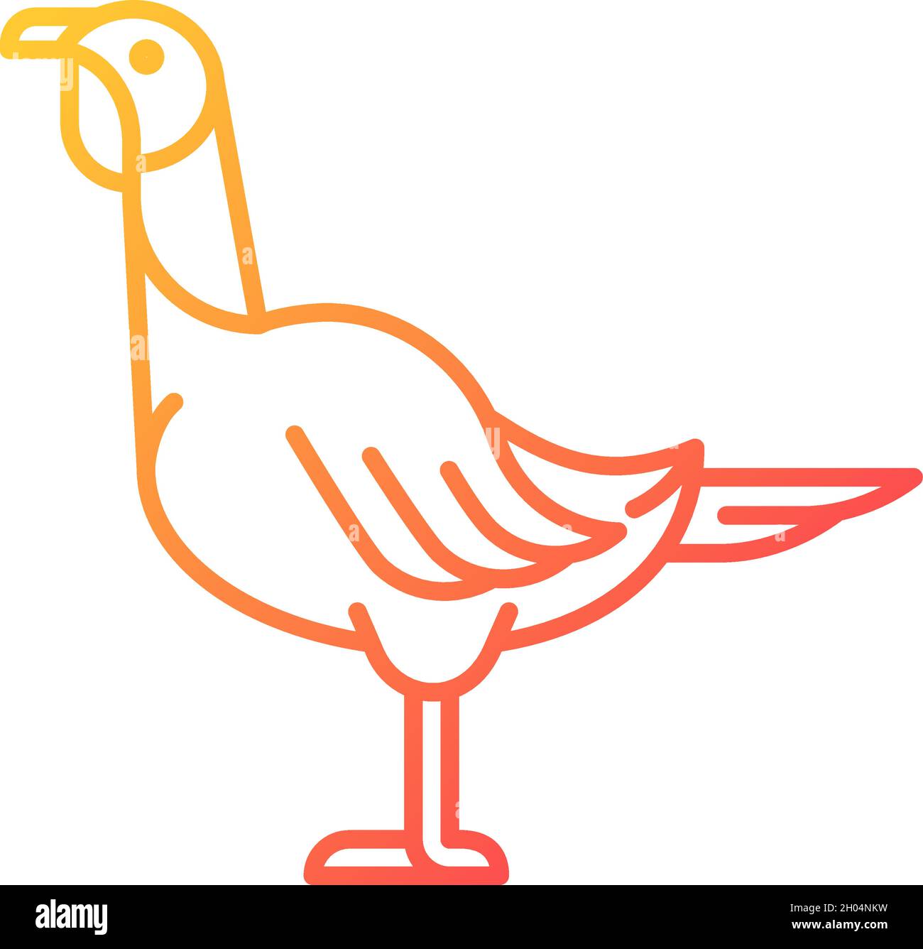 Female turkey gradient linear vector icon Stock Vector