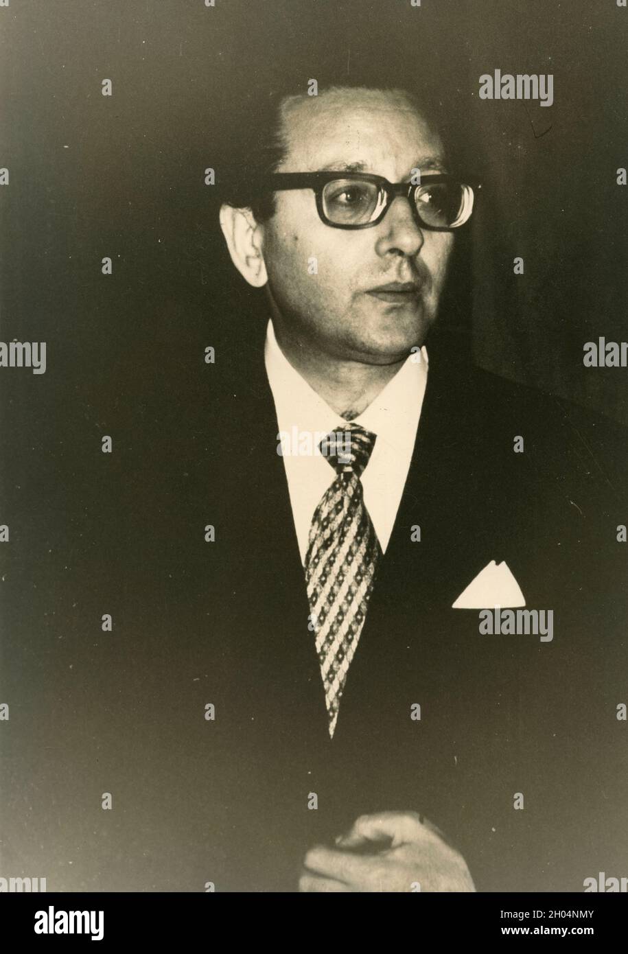 Italian politician and journalist Pino Rauti, 1970s Stock Photo
