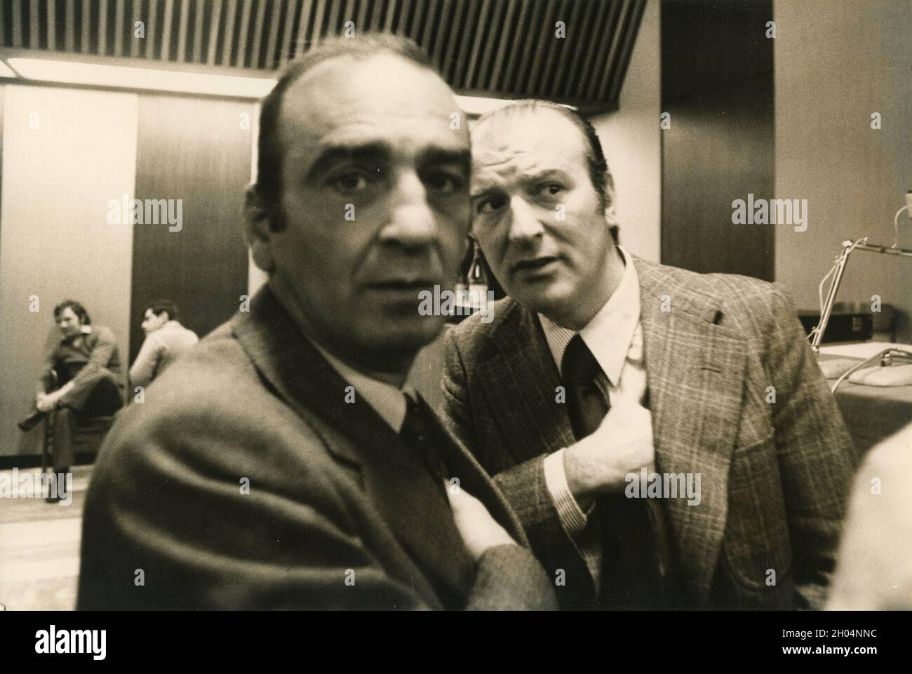 Italian trade unionists Ruggero Ravenna and Raffaele Vanni (right), 1970s Stock Photo