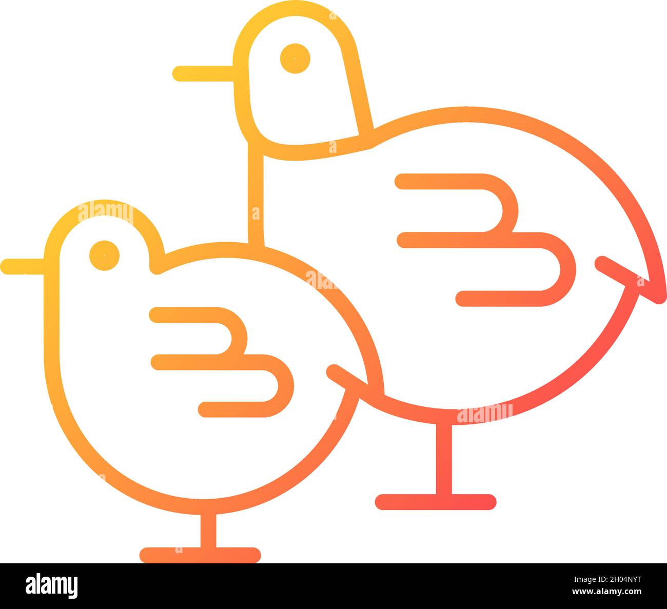 Chicks gradient linear vector icon Stock Vector