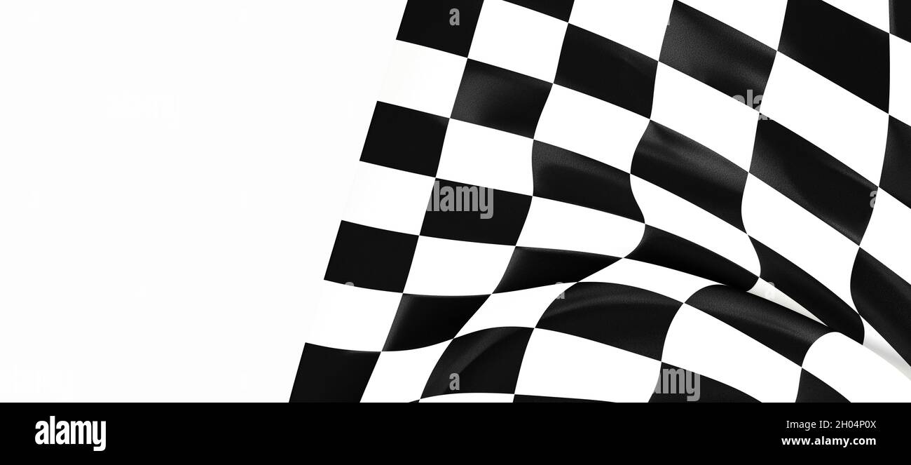 3d rendering of a black and white checkered flag isolated on white background Stock Photo Alamy