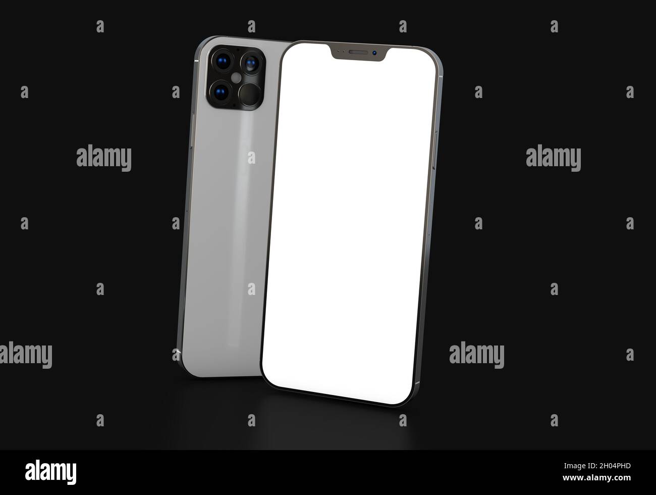 3d rendering of realistic smartphone mockup with blank white screen ...