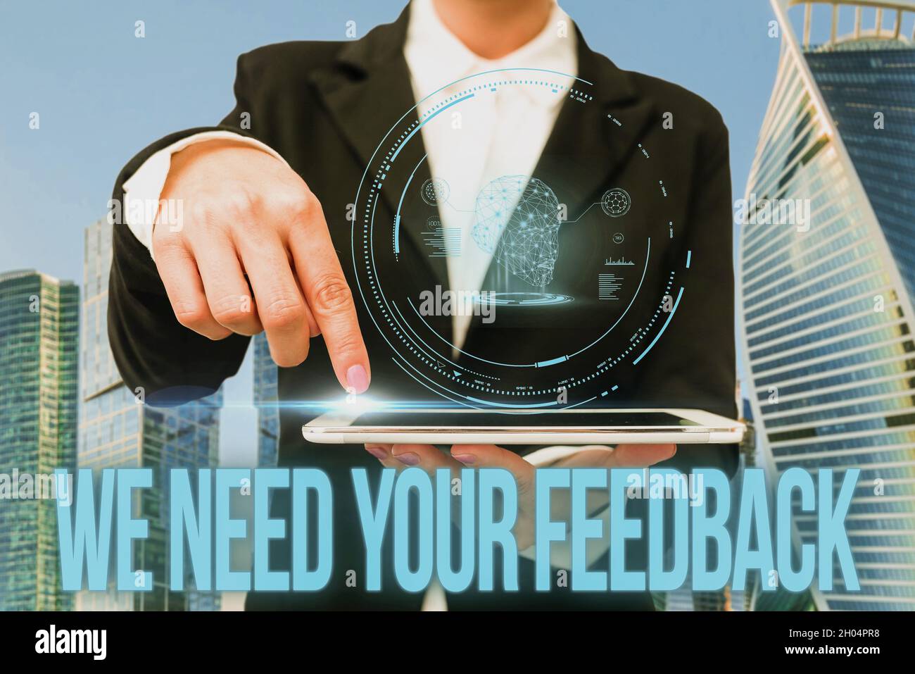 Conceptual caption We Need Your Feedback. Business approach criticism ...