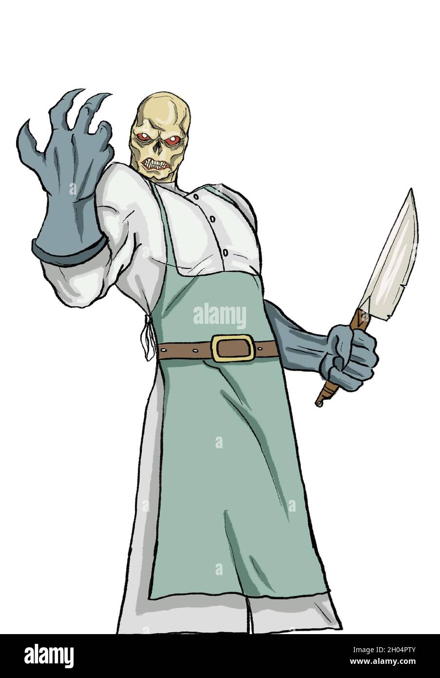 An evil undead serial killer character illustration Stock Photo - Alamy