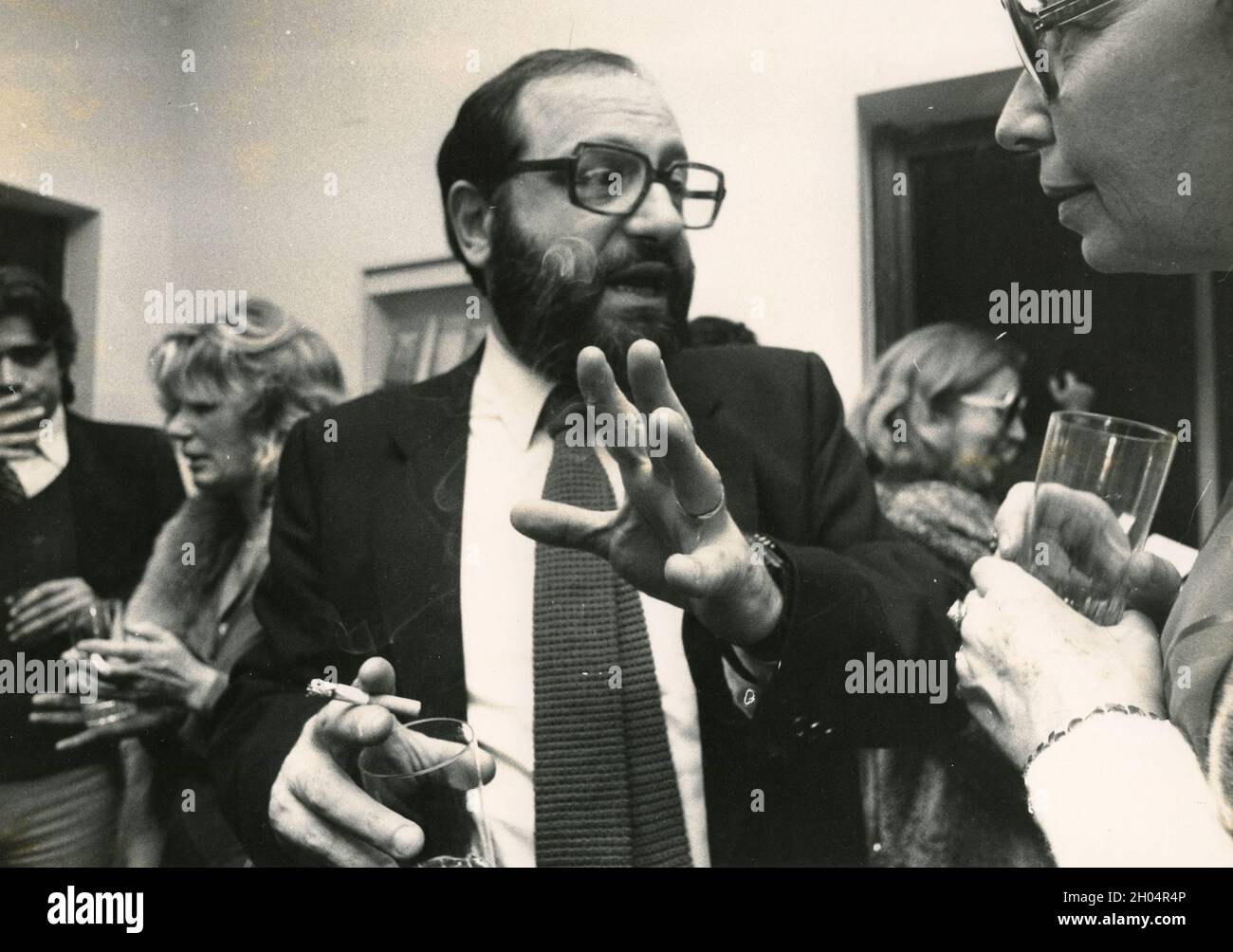 Italian philosopher, semiotician, and writer Umberto Eco, 1980s Stock Photo