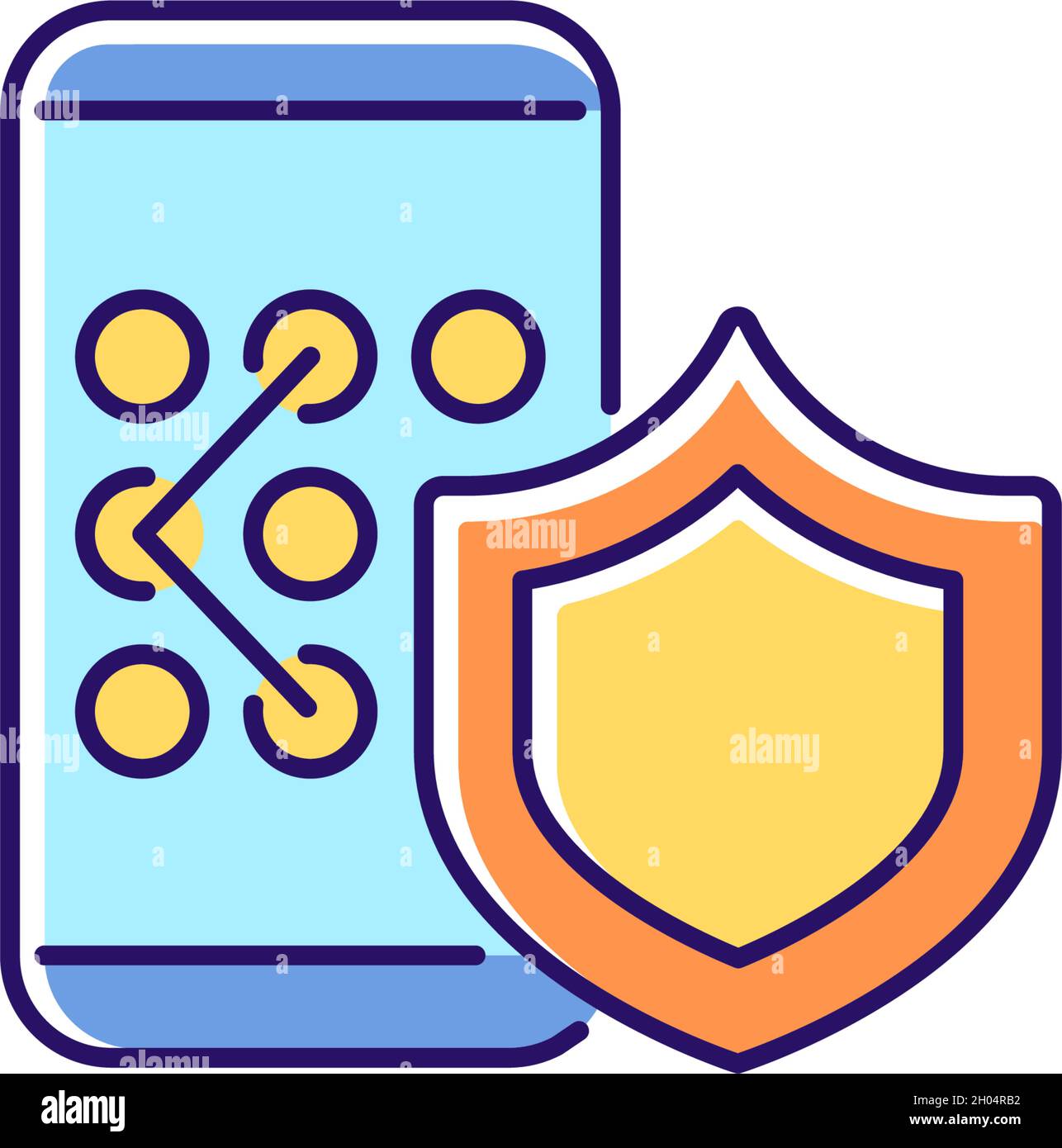 Phone unlock RGB color icon Stock Vector