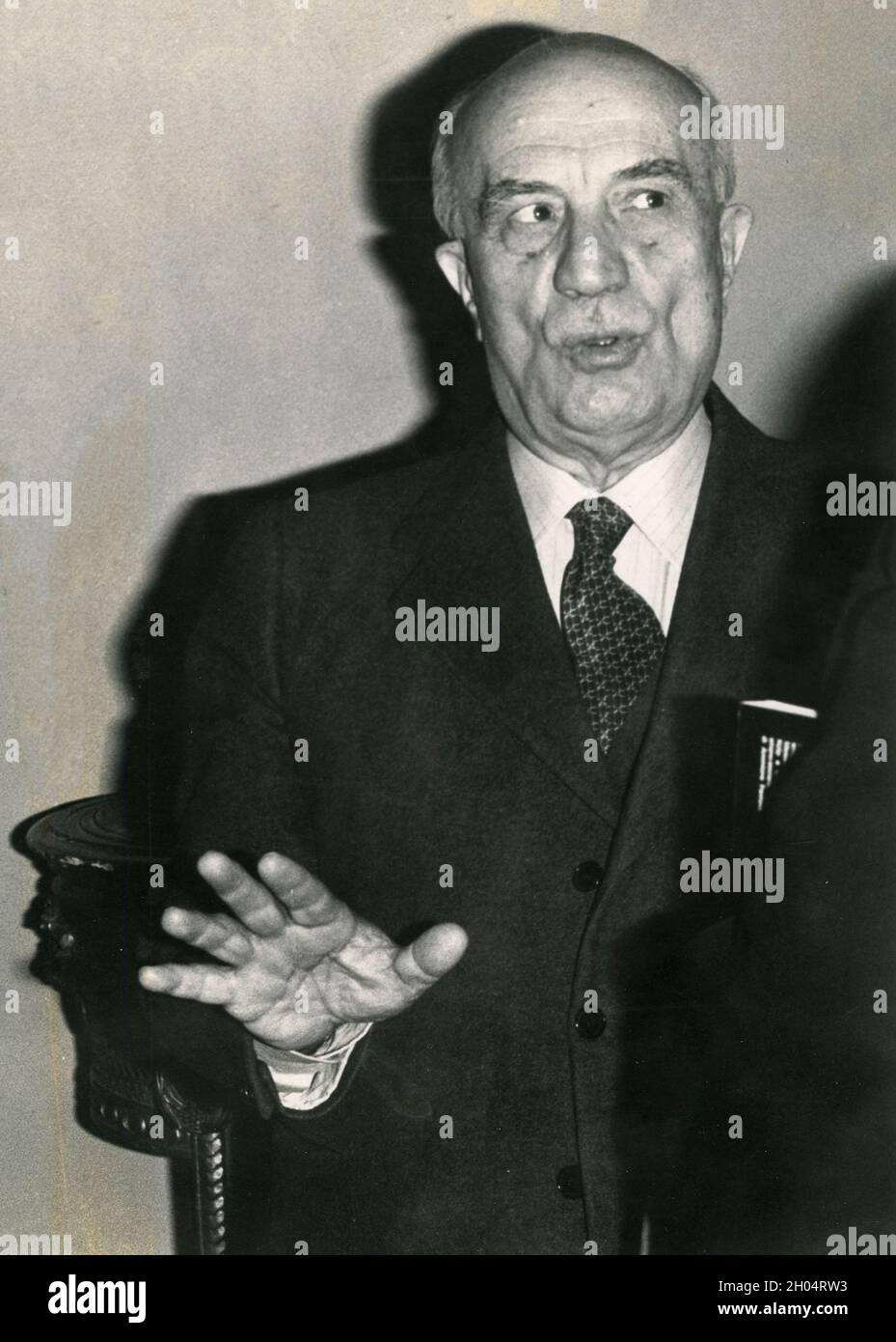 Italian politician PM Amintore Fanfani, 1980s Stock Photo - Alamy