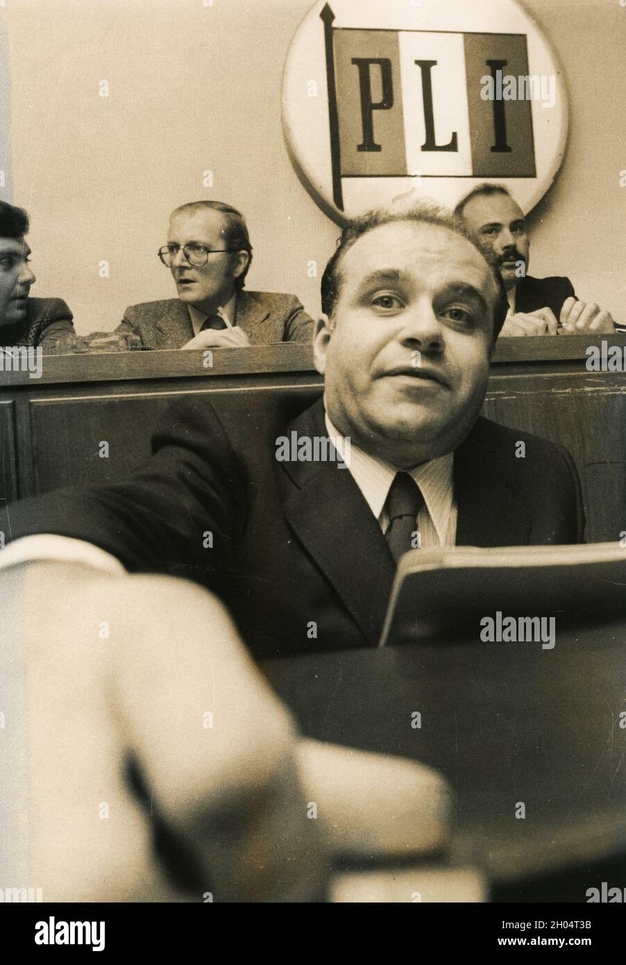 Italian politician and former mayor of Turin Valerio Zanone, 1980s Stock Photo