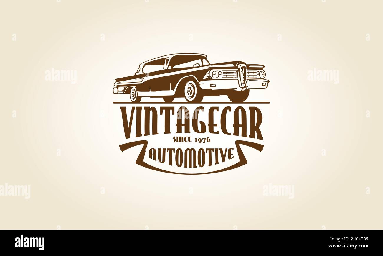 Vintage Car Vector Logo Template with the image of the retro classic ...