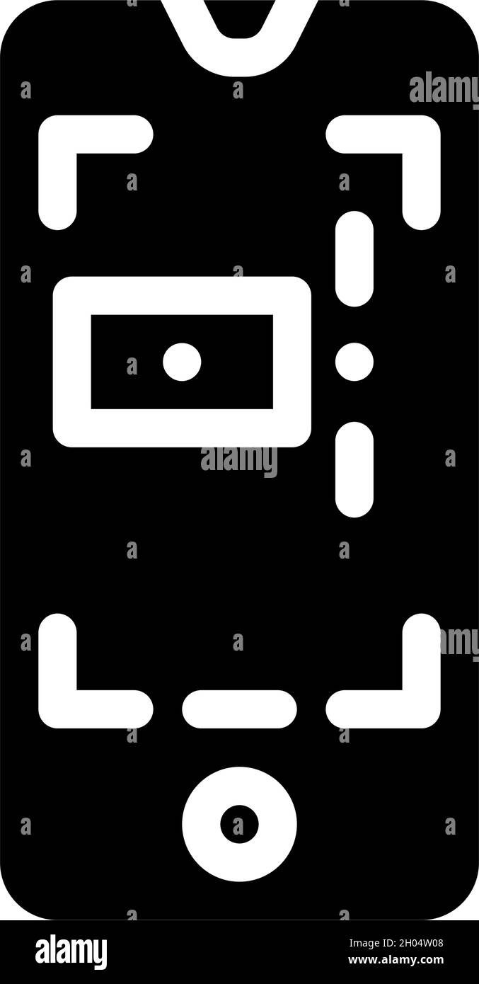 autofocus photo camera glyph icon vector illustration Stock Vector