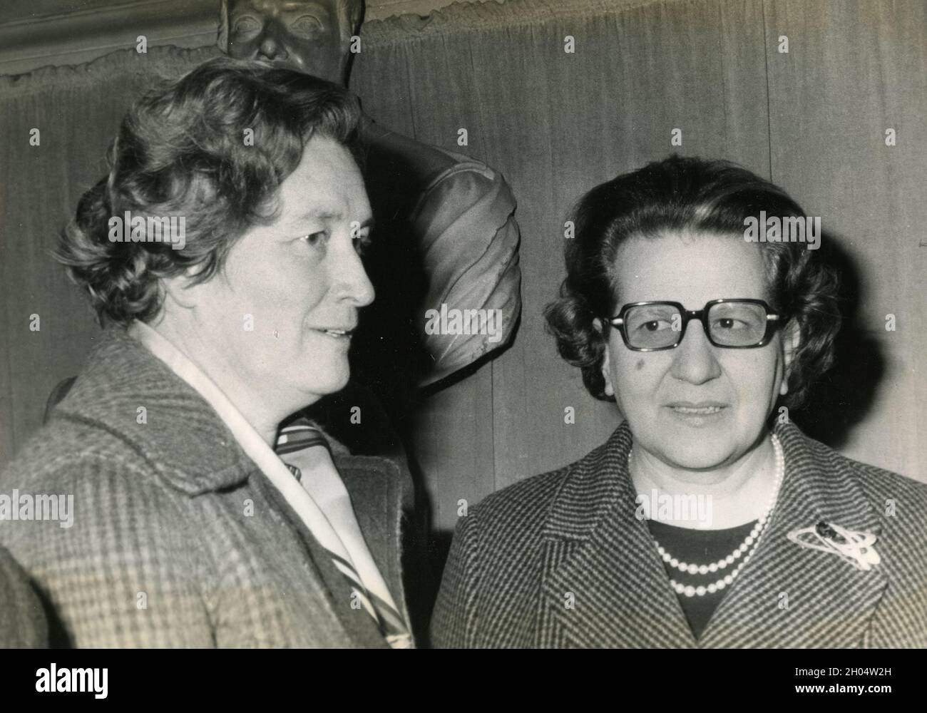 Italian politicians and ministers Franca Falcucci and Tina Anselmi
