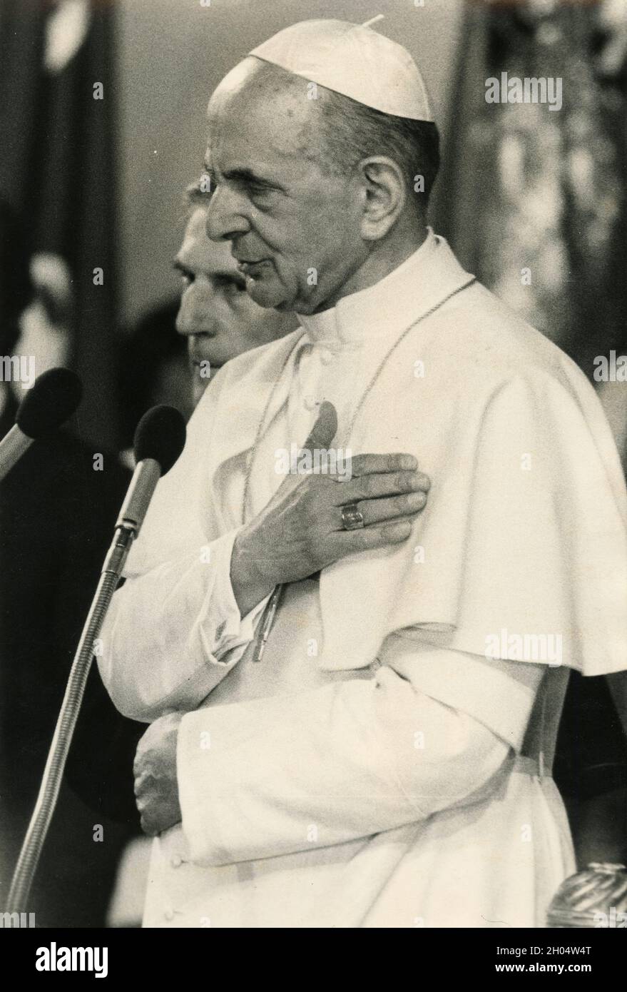 Head of Catholic Church Pope Paul VI, 1970s Stock Photo