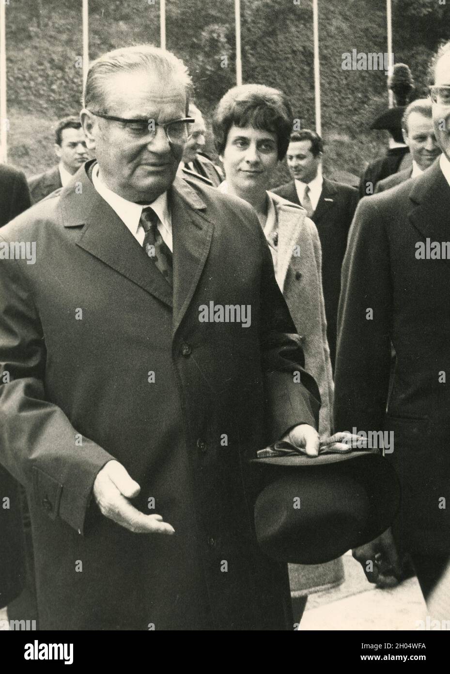 Yugoslavia President Tito Broz at Villa Madama, Rome, Italy 1970s Stock Photo