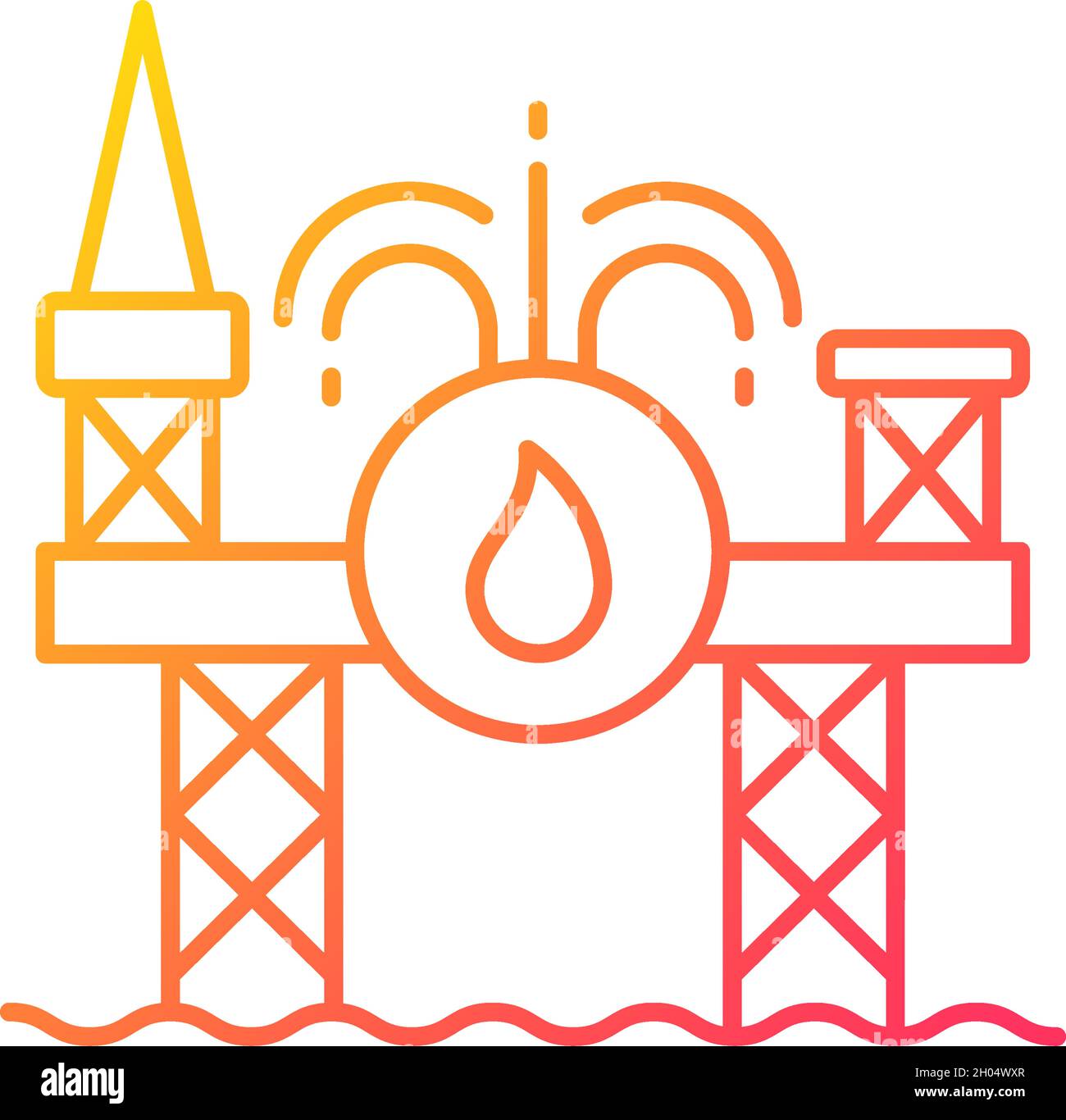 Offshore drilling gradient linear vector icon Stock Vector