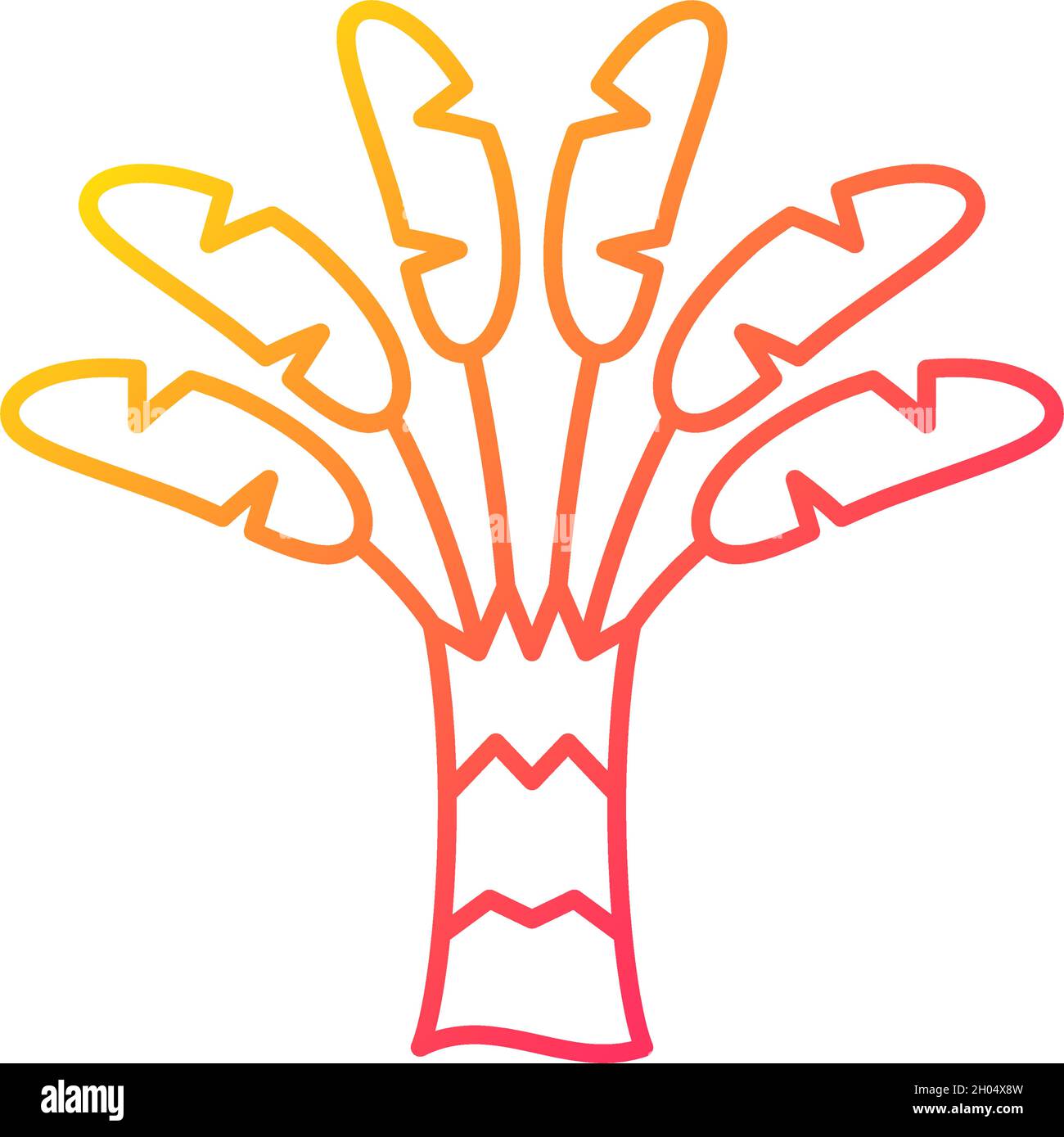 Traveller palm gradient linear vector icon Stock Vector