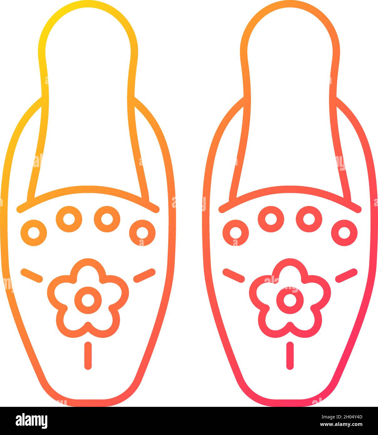 Traditional beadwork gradient linear vector icon Stock Vector