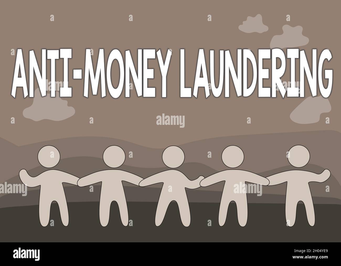 Conceptual display Anti Money Laundering. Business overview regulations ...