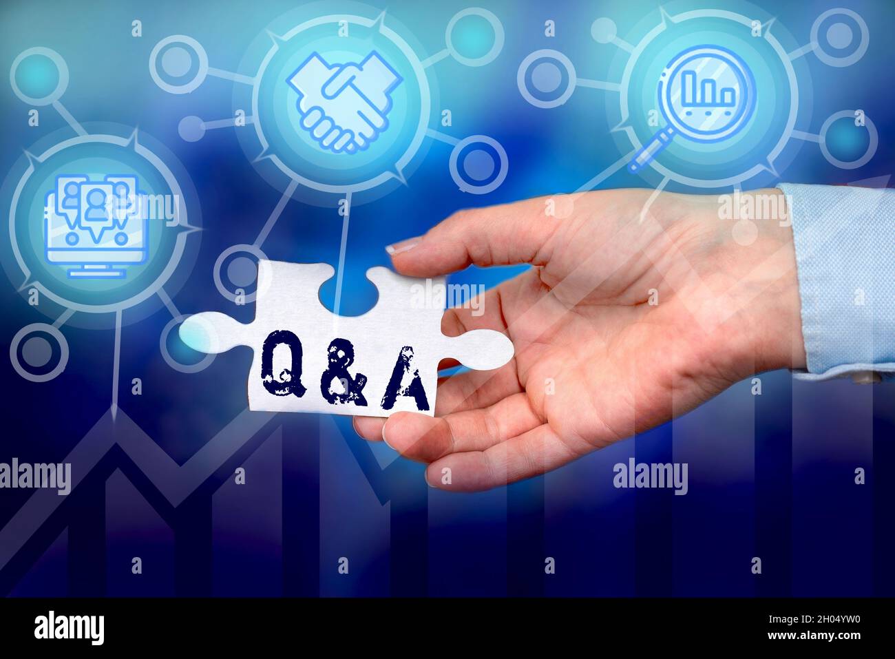 Text showing inspiration Q And A Question. Business idea in which