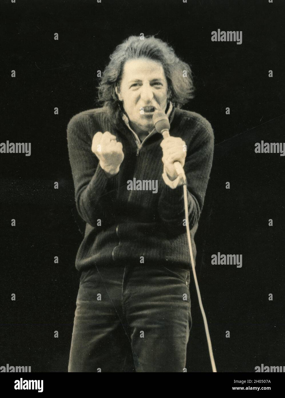 Italian singer and song writer Giorgio Gaber, 1970s Stock Photo