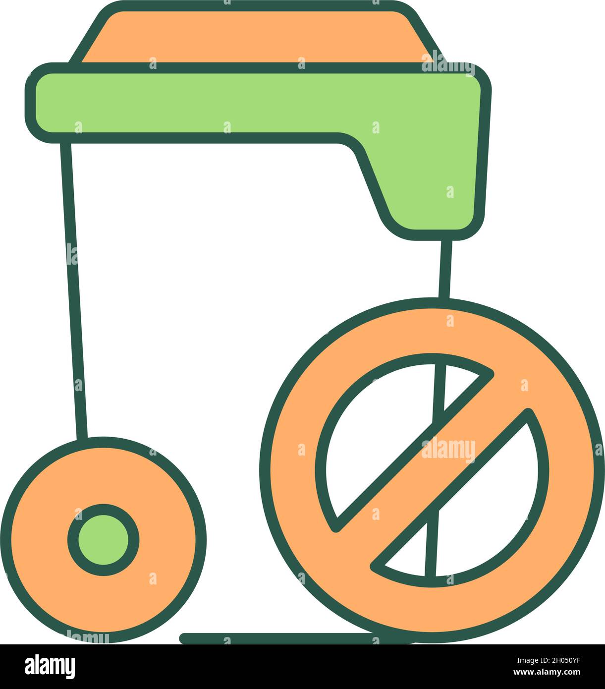 Garbage container prohibition RGB color icon Stock Vector
