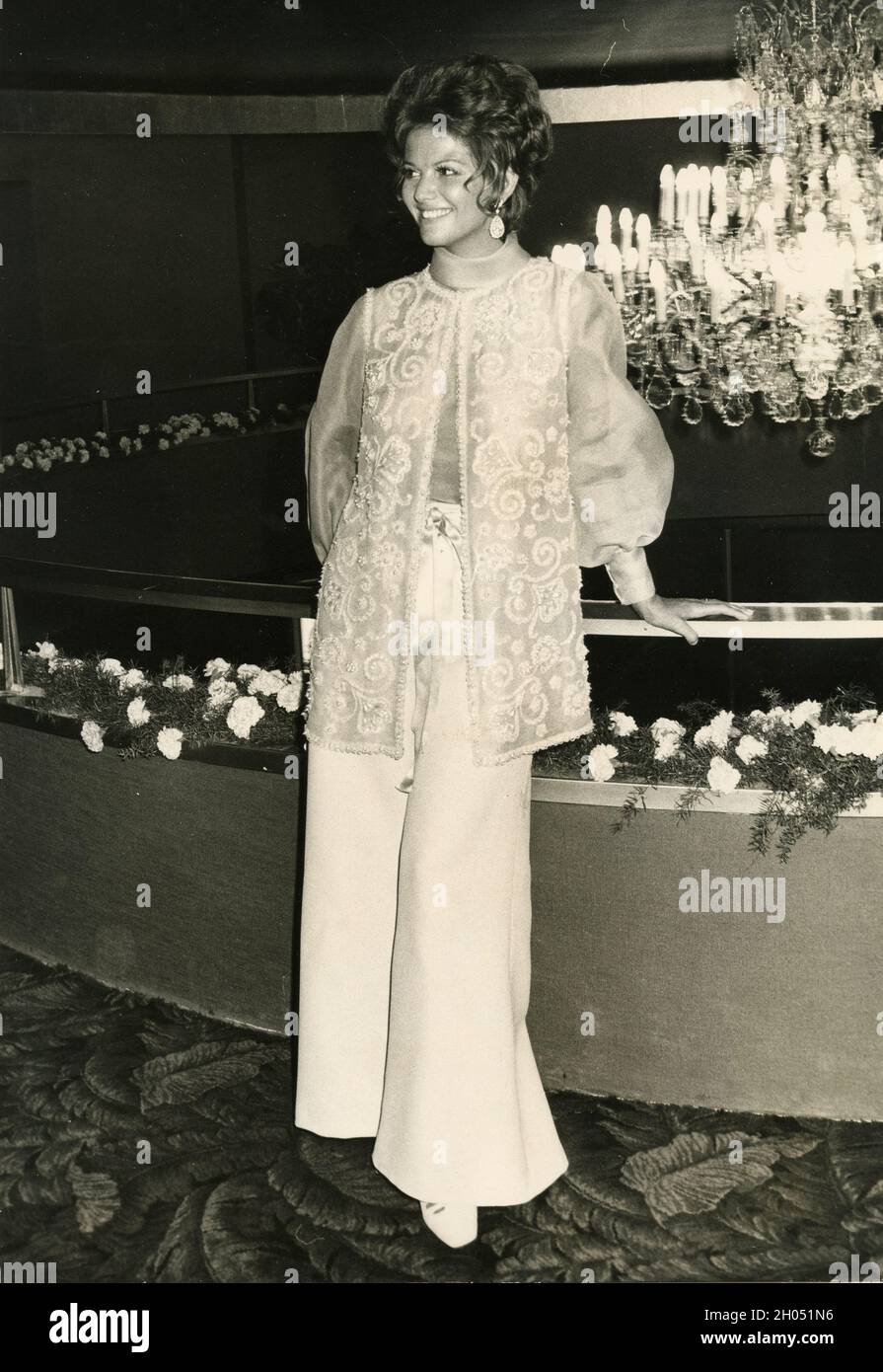 Italian film actress Claudia Cardinale, Gotterdammerung Gala, Rome, Italy 1970s Stock Photo