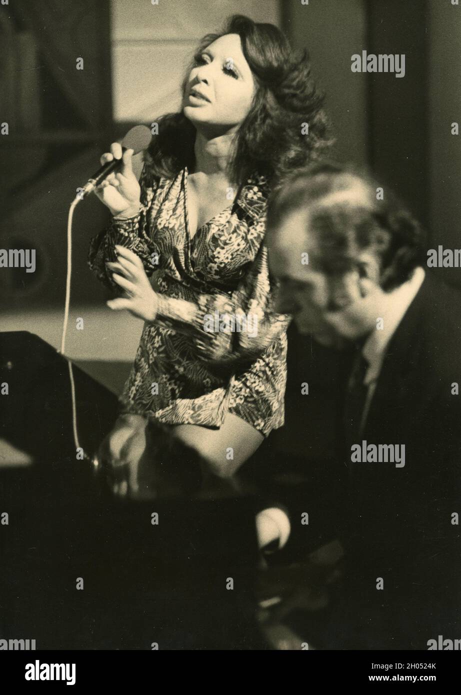 Italian-Eritrean singer and entertainer Lara Saint Paul, 1970s Stock Photo