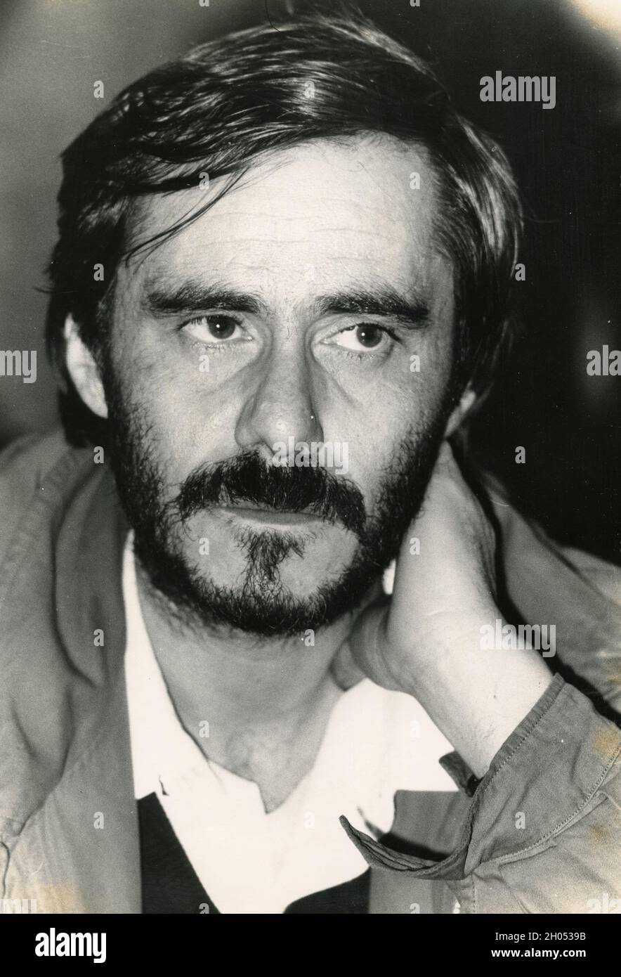 Italian singer and songwriter Roberto Vecchioni, 1970s Stock Photo