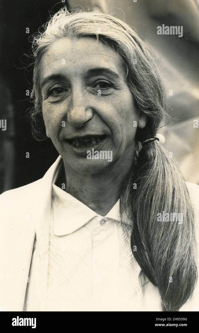 Italian politician Adele Faccio of the Radical Party, 1970s Stock Photo