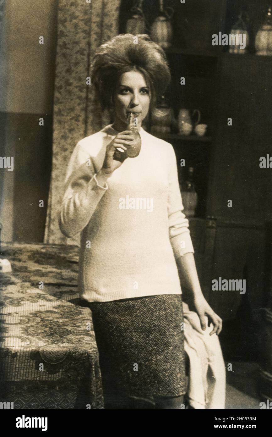 Italian singer Mina Mazzini, 1960s Stock Photo