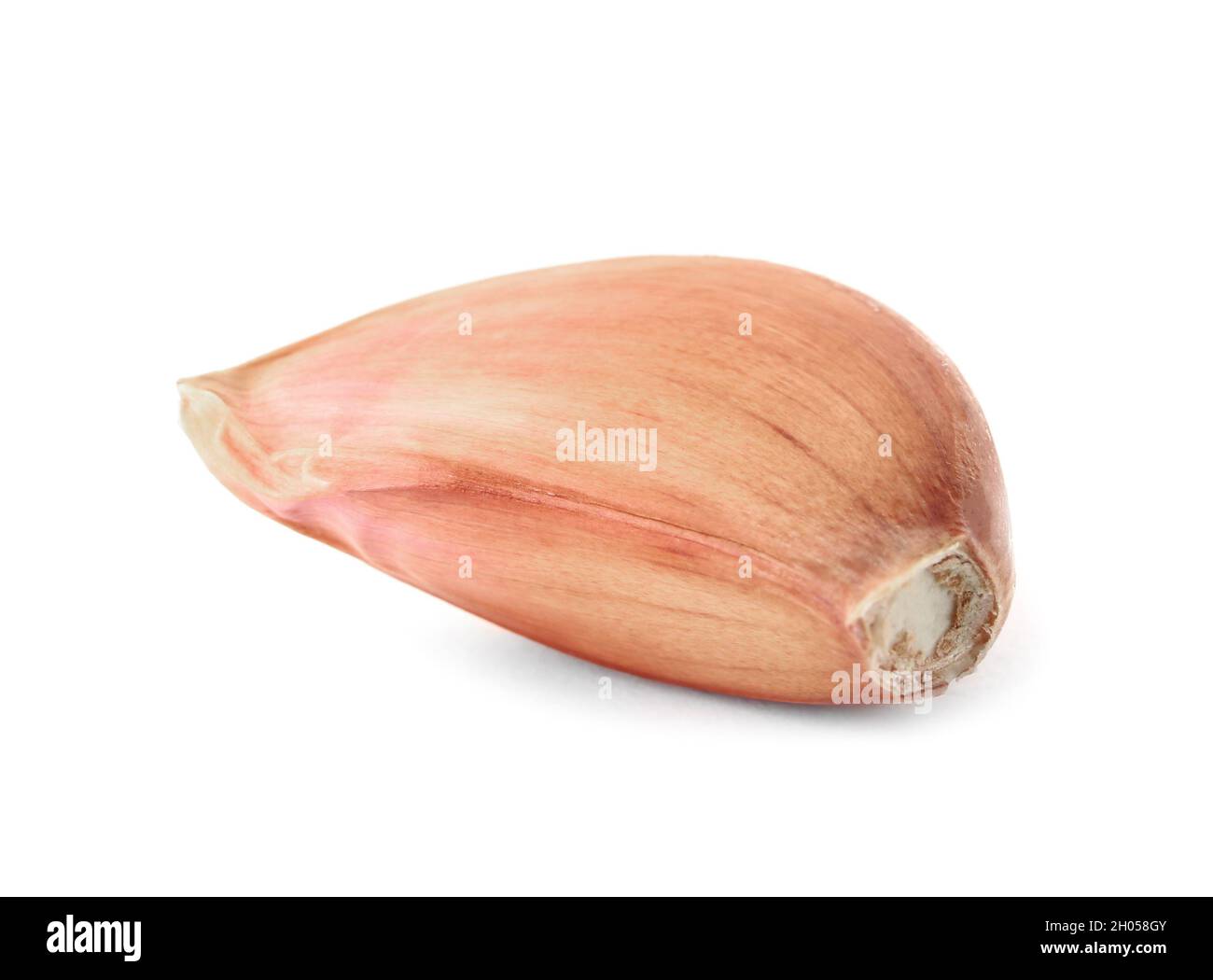 Fresh unpeeled garlic clove on white background Stock Photo - Alamy