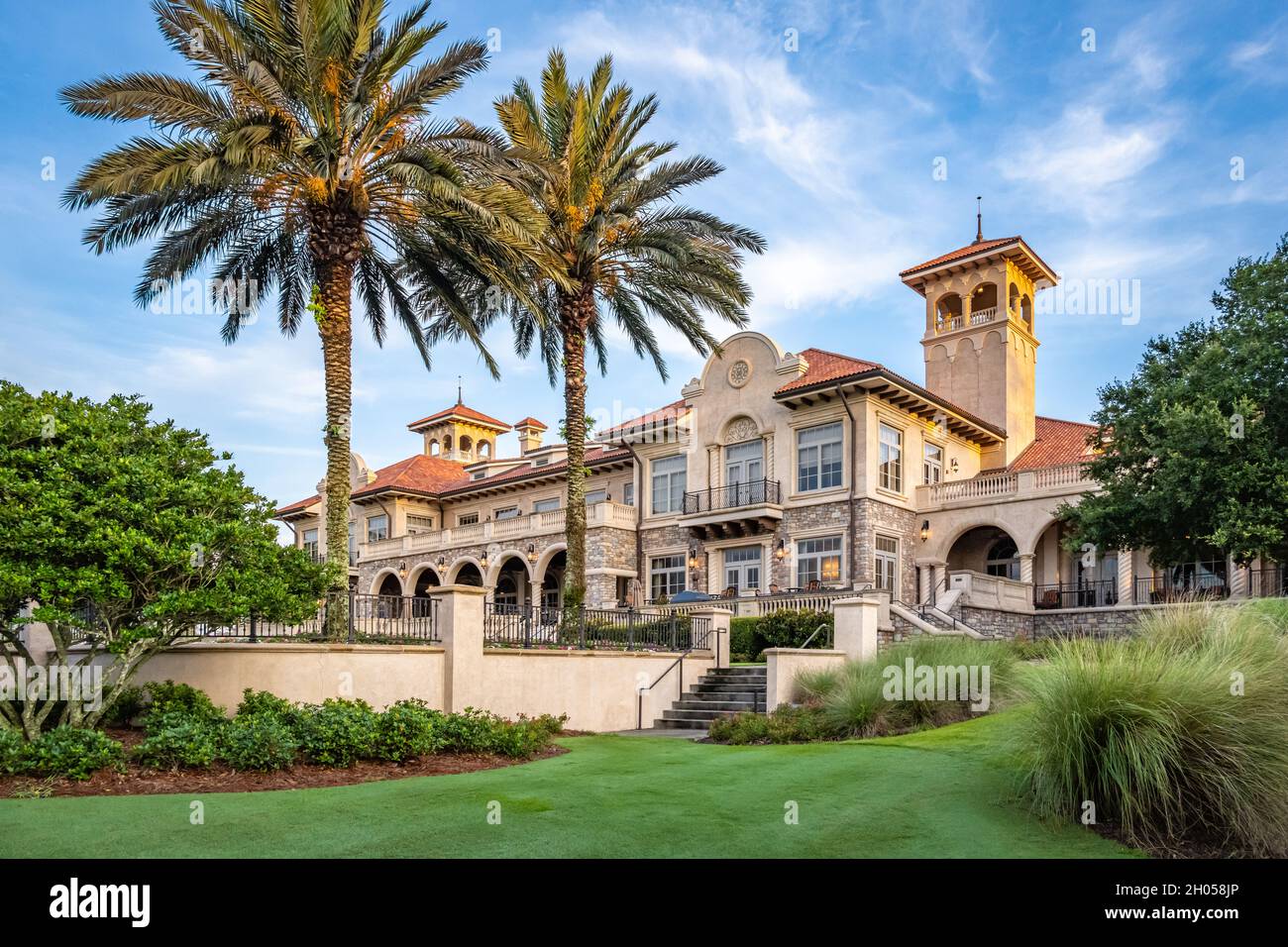 TPC Sawgrass Clubhouse just after sunrise in Ponte Vedra Beach, Florida. (USA) Stock Photo