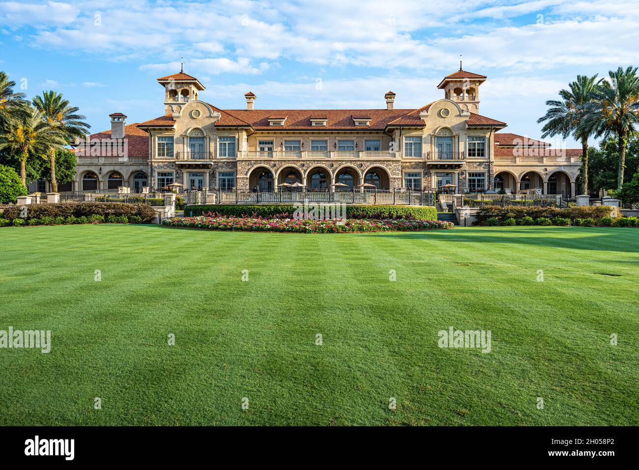 TPC Sawgrass Clubhouse just after sunrise in Ponte Vedra Beach, Florida. (USA) Stock Photo