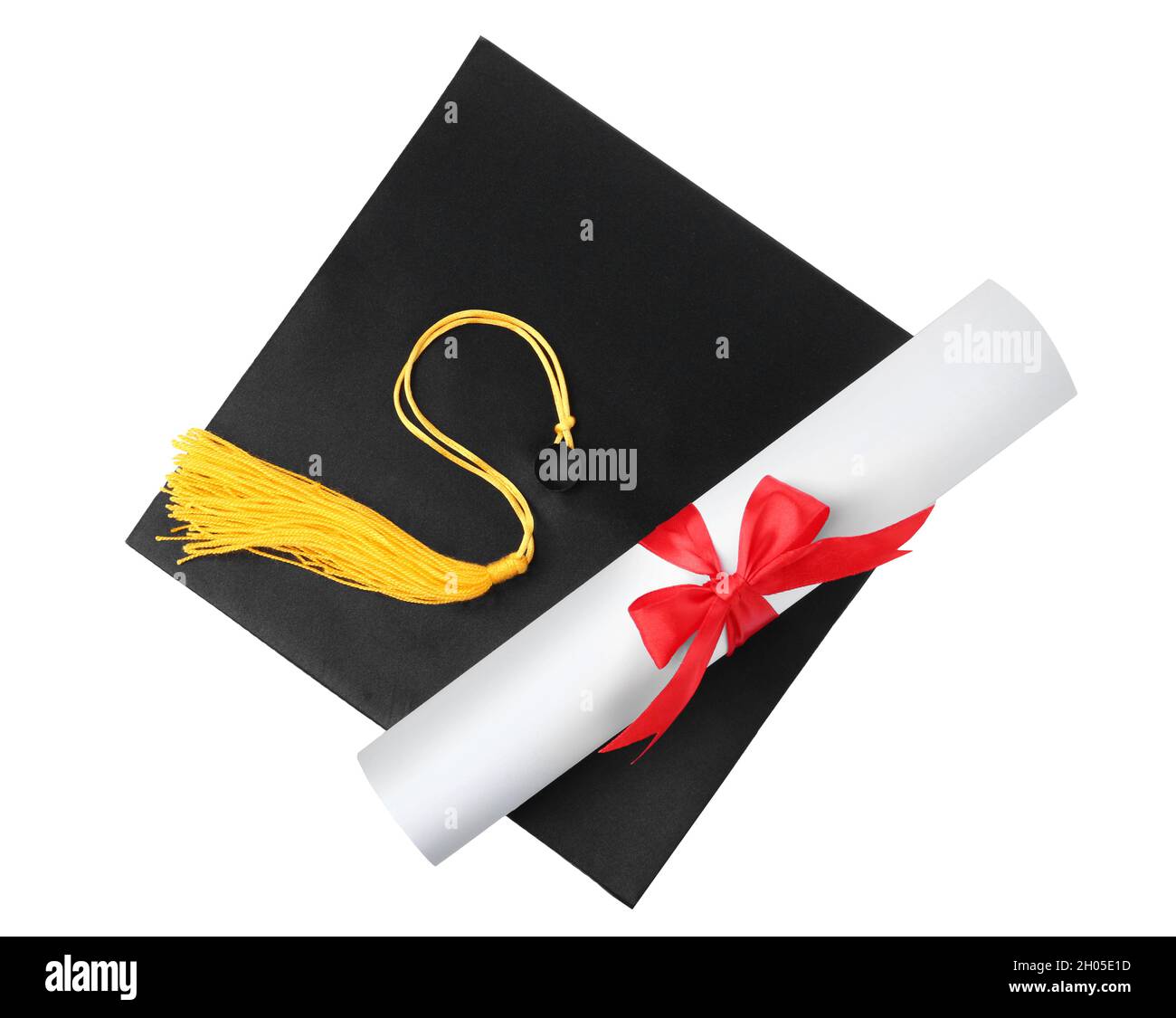 Graduation hat with gold tassel and 