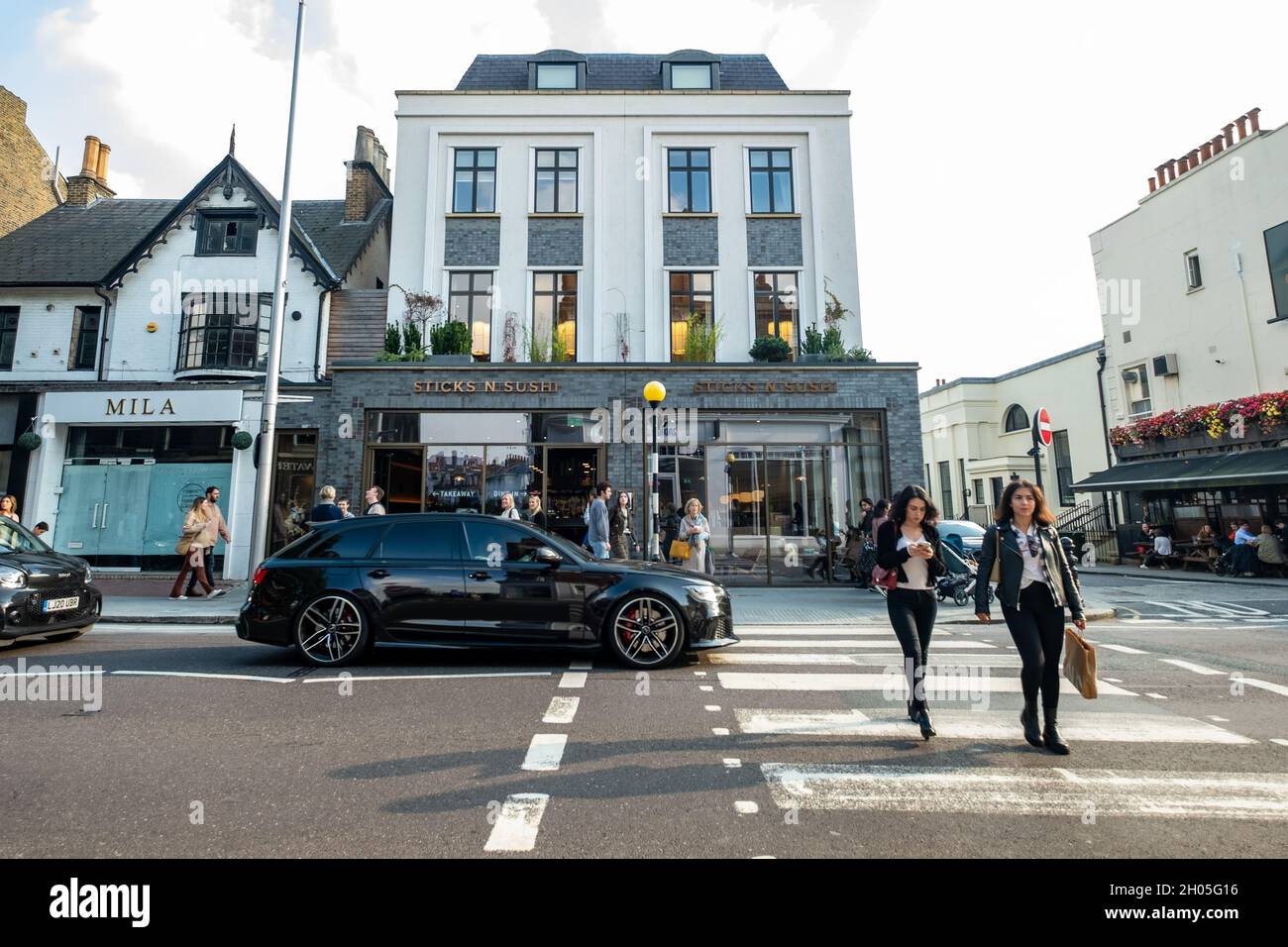 London October 2021 Stick n Sushi restaurant on Kings Road Chelsea