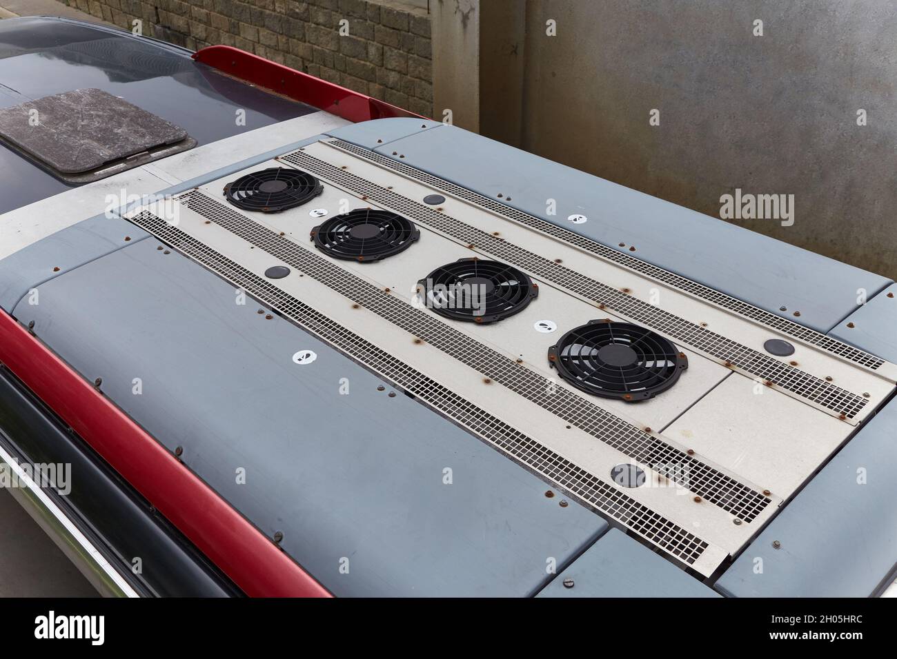Bus air-conditioning system Stock Photo