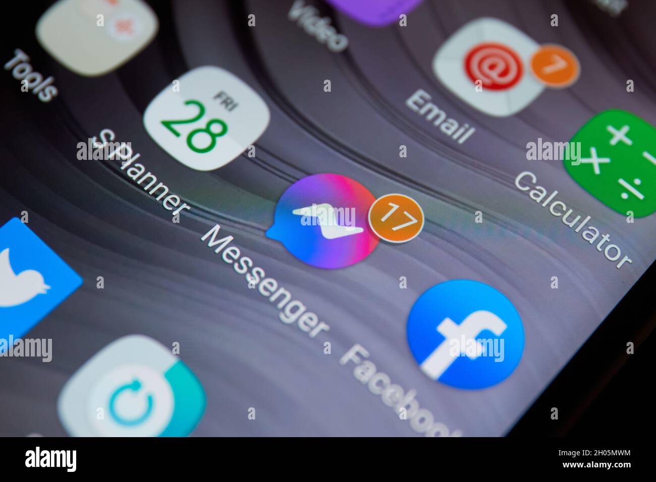 Unread message notifications on Facebook Messenger Stock Photo Alamy